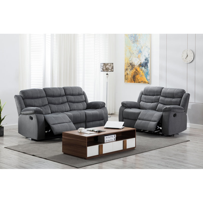 Ensemble de salon inclinable 2 pièces Januari, Gris