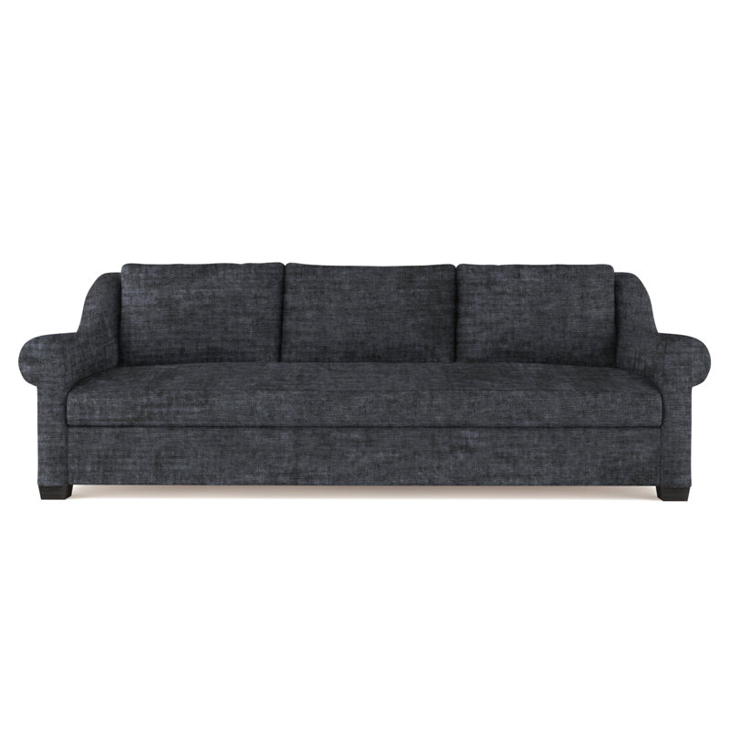 Thompson Rolled Slope-Arm Sofa, Box Weave Linen Pumice, 32" H x 96" W x 41" D, Weathered