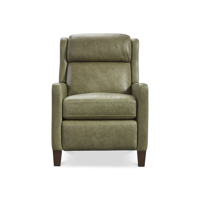 Bernhardt Hampton Leather Recliner, Cream, Olive Leather