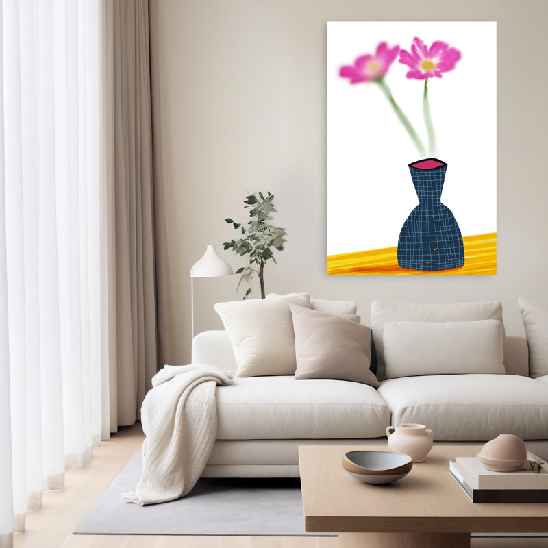Art contemporain fleur contemporaine, H 60 po x l 40 po