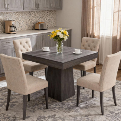 Table de salle à manger 31,5 "pour 4 personnes, table de ferme moderne avec base piédestal