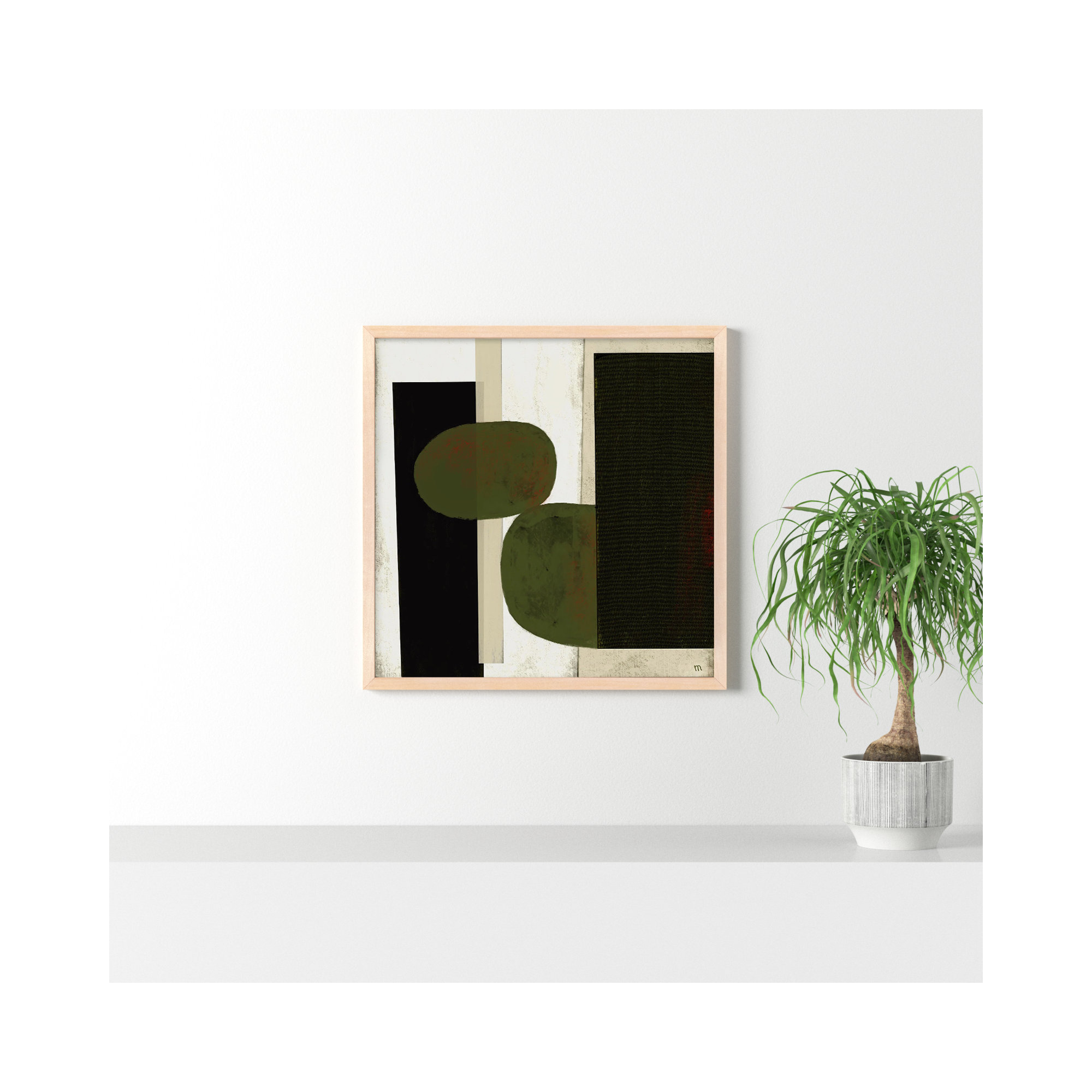 Collage 1 by StudioM, Maple Framed Paper, 30" H x 30" W x 1.25" D