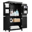 Armoire de rangement pour salle de bain - 4 portes avec tablettes réglables noires-523928120