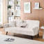 Velours côtelé blanc relaxant: rembourrage en éponge, structure stable, lit de jour avec porte-gobelet dissimulé avec couchette: espace de couchage supplémentaire, rangement pratique-168293077