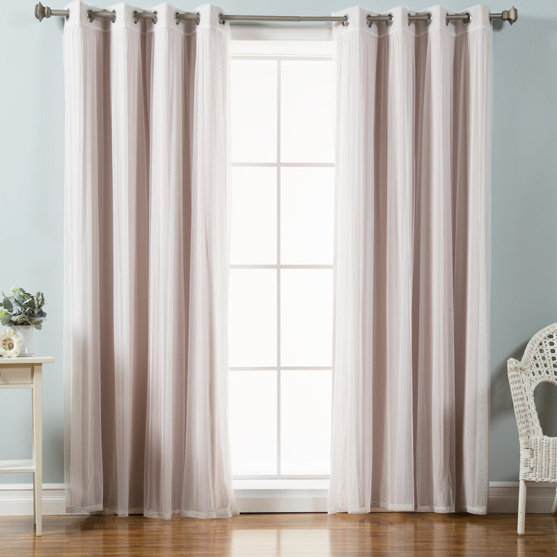 Panneau coulissant en polyester Natascha, l 52" x L 84", Rose bonbon