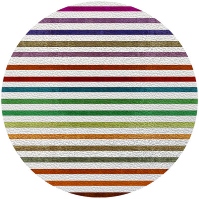 Vegan Leather Striped Round Placemat