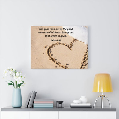 «Good Treasure Luke 6: 45 Christian», impression sur toile rectangulaire