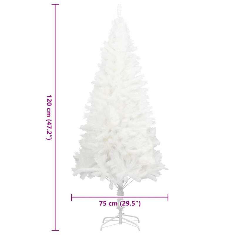 	vidaXL Artificial Christmas Tree Lifelike Needles White, 3.94ft H