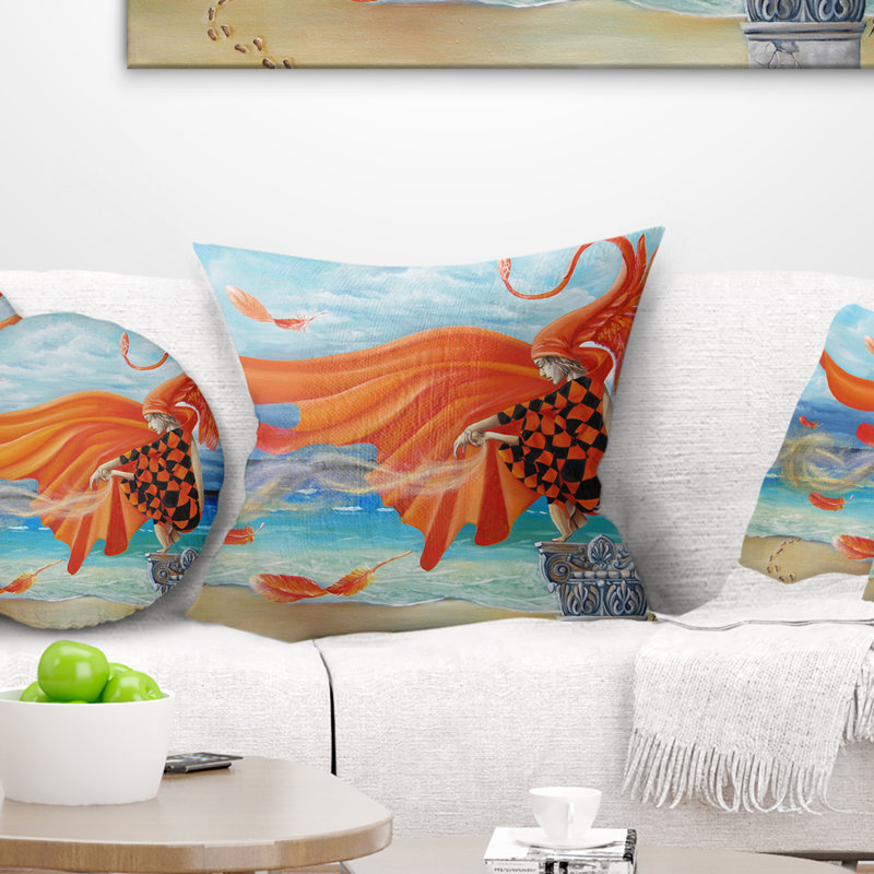 Wind Blows All - Abstract Printed Pillow, 18" x 18", Throw Pillow