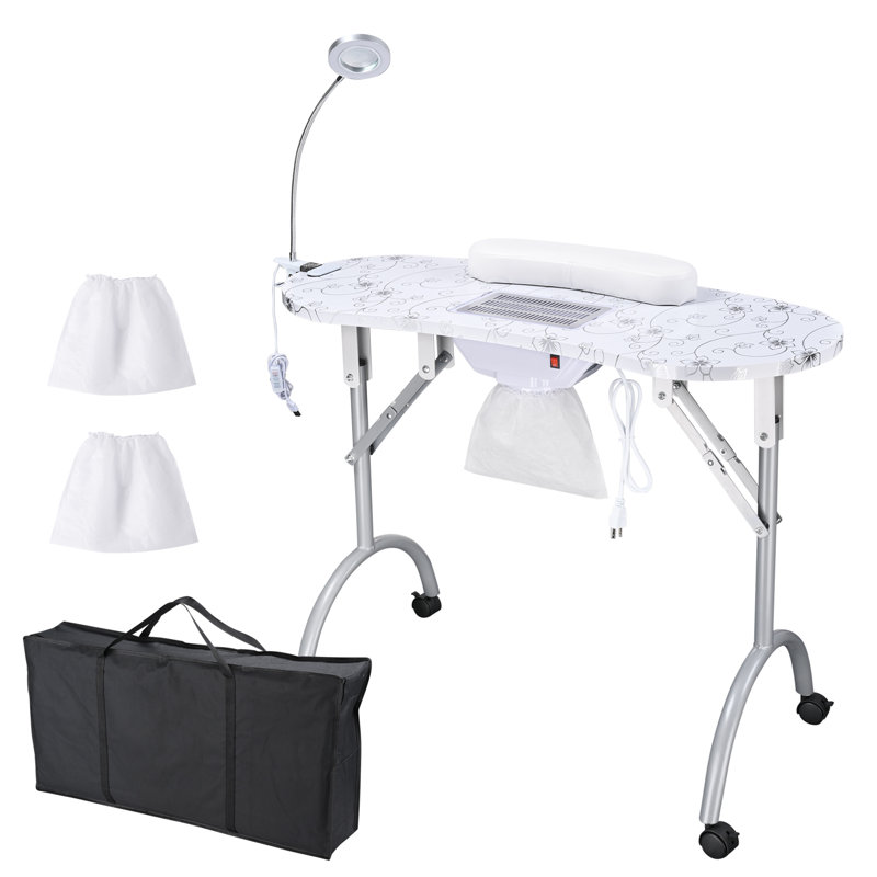 Organisateur de maquillage professionnel pliable portatif, Blanc
