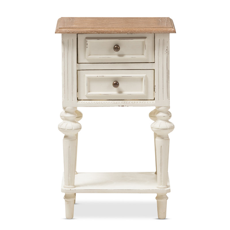  Table de chevet 2 tiroirs Marquetterie