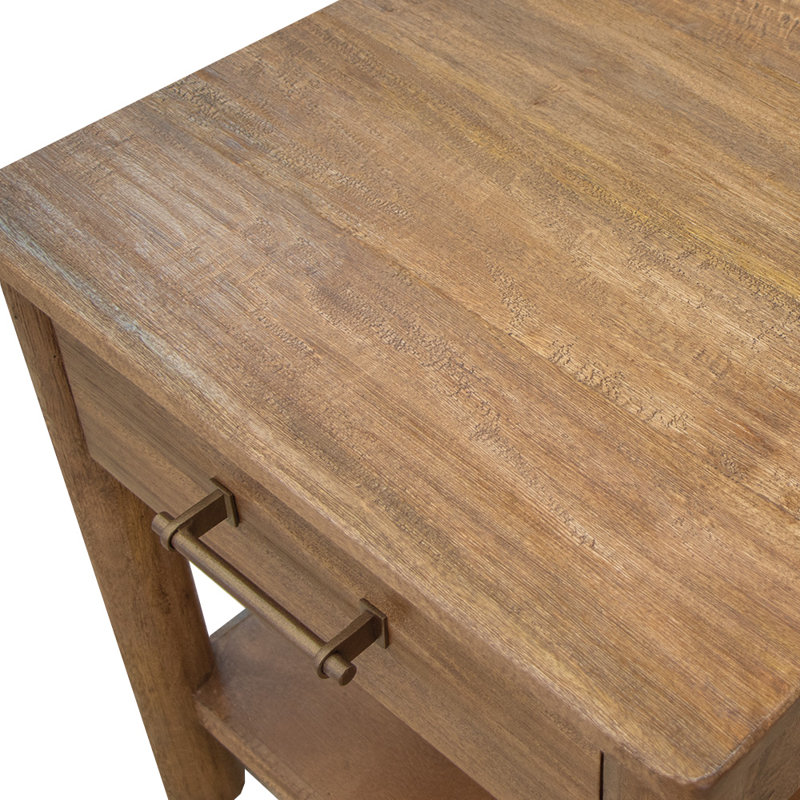 Quinn Solid Wood End Table with Storage, 25.5" H x 17.75" W x 17.75" D