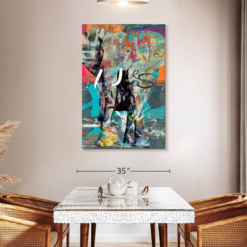 Brampt Elephant Graffiti, 48" H x 32" W