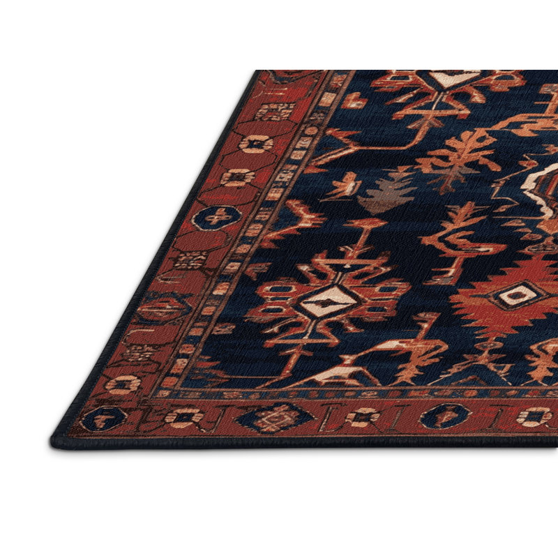 Machine Washable Persian Gray Area Rug, Round 4'