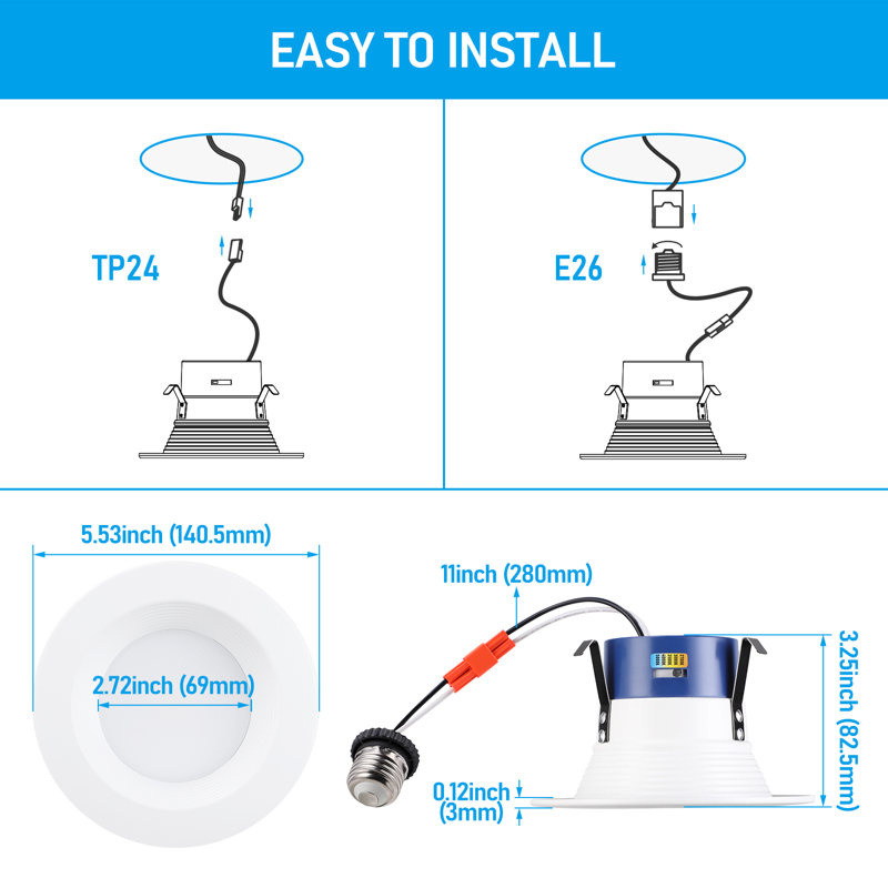 Luminaire encastré 4 pouces 10W 5cct