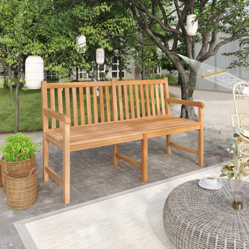 Banc de jardin en teck, H 35,4 po x l 59,1 po x P 23,6 po