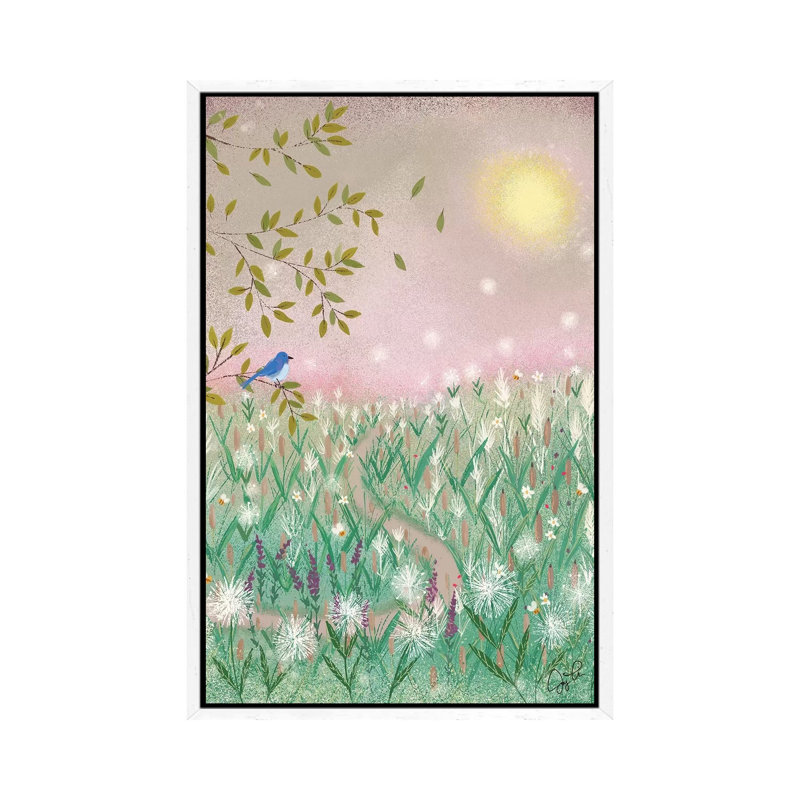 Pink Day Dream by Joy Laforme - Painting on Canvas, White Framed, 66.04cm H x 45.72cm W x 3.81cm D