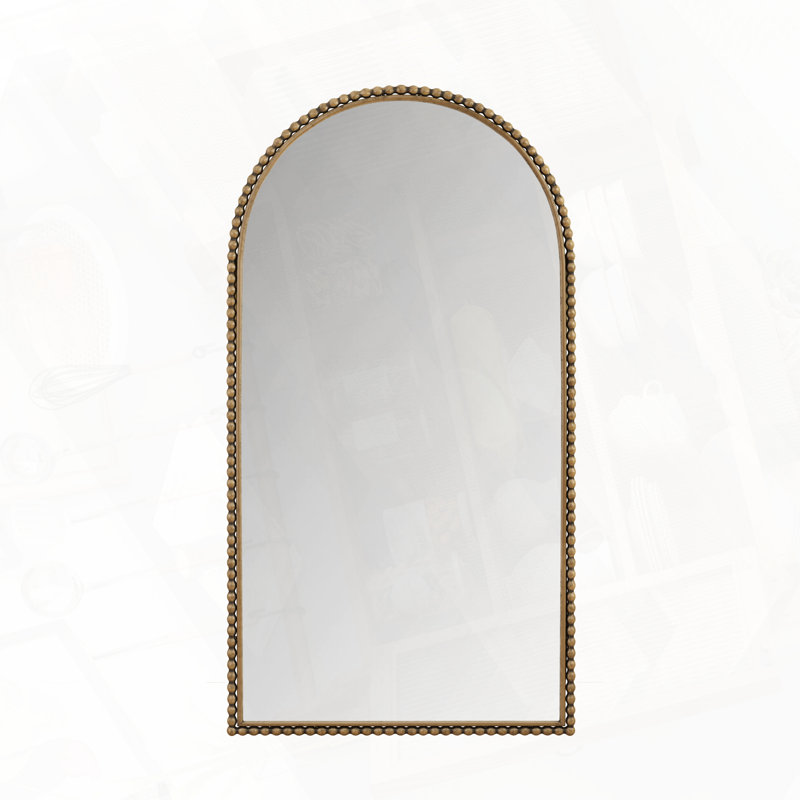 Retro Iron Arch Full Length Mirror With Supporting Feet, Gold