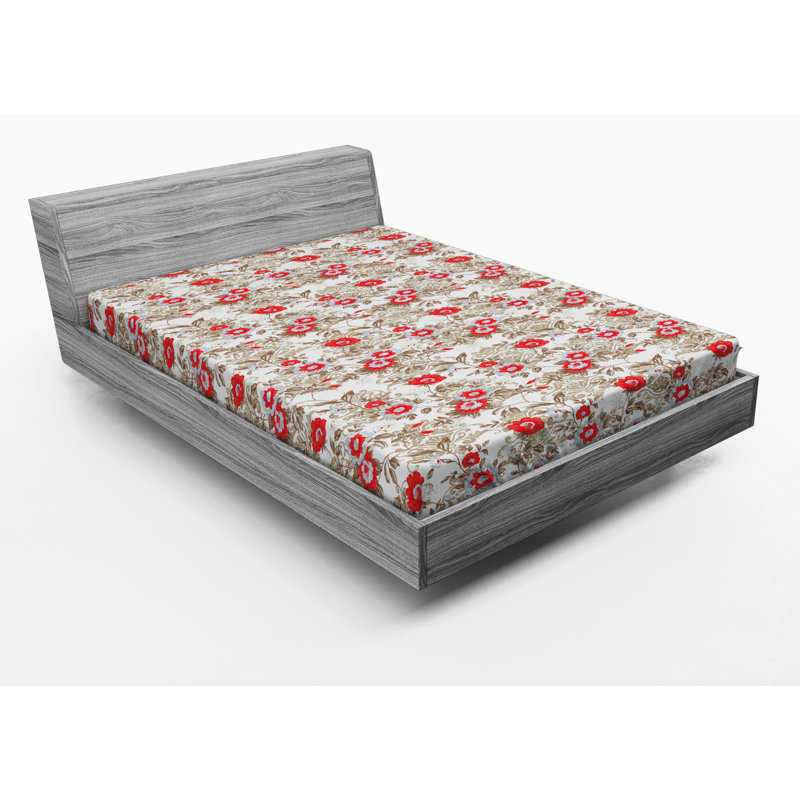 Microfiber Floral Fitted Sheet, Full Fitted Sheet