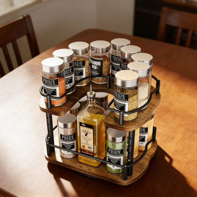Organisateur d'étagère à épices en forme de D Lazy Susan