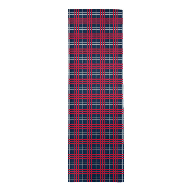 Tapis à carreaux bleu, Tapis de couloir 2 pi 6 po x 8 pi