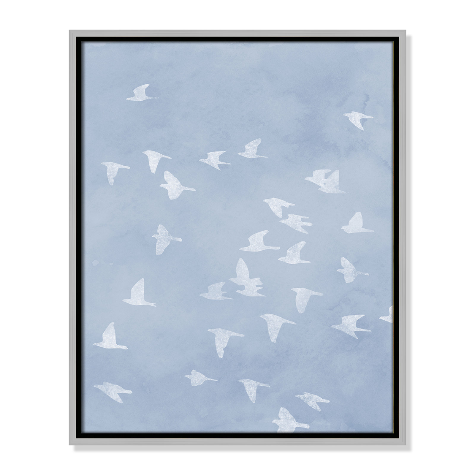 Flying Friends Print by Marcus Prime, Silver Floater, 17.5'' W x 21.5'' H