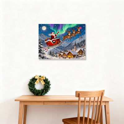 Santa Sleigh  Canvas Wall Art