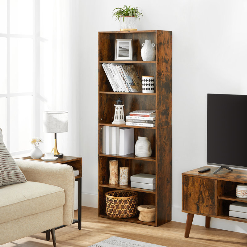Bibliothèque standard H 71,1 po x l 24,4 po Sayef, Brun rustique, (5 tablettes) 134 cm H x 80 cm l x 24 cm P