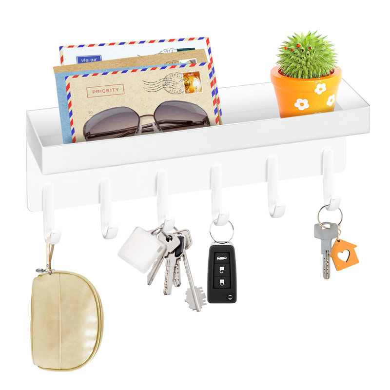 Porte-clés en acier inoxydable avec porte-clés, Blanc