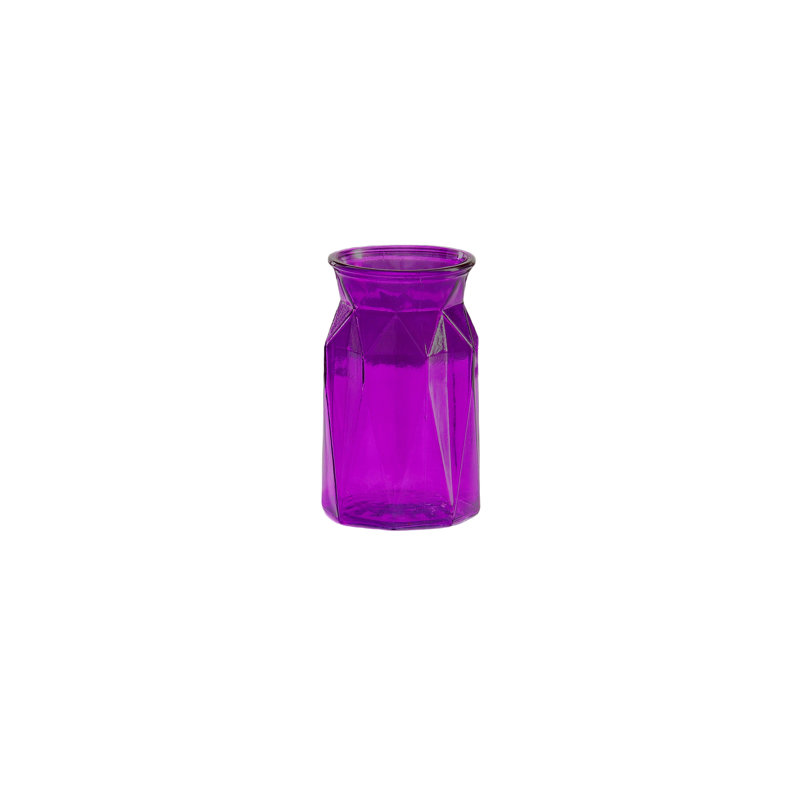 Vase en verre fabriqué à la machine - mauve - H 7,00 po