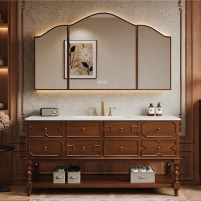 Modern American-style bathroom cabinet.