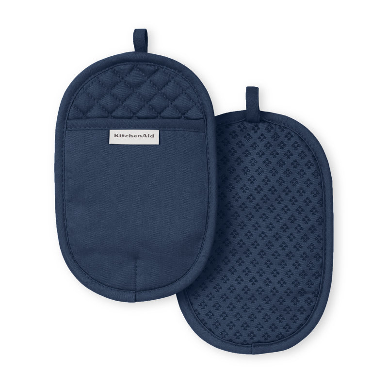 KitchenAid Asteroid Solid Diamond Potholder, Blue Velvet, 6.5" W x 10" L