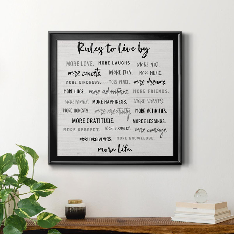More Life - Art textuel sur toile encadré, H 30,5 po x l 30,5 po x P 1,5 po, Noir