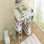 Lit mezzanine double avec bureau intégré avec deux tiroirs et tablettes et tiroirs de rangement, blanc