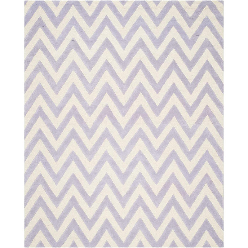 Sanyla Hand Tufted Wool Chevron Rug, Rectangle 8' x 10'