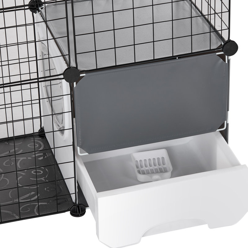 Large 4-tier Cat Cage 41 x 14 x 55" Metal Wire Cat Enclosure with Hammock