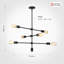 Luminaire suspendu linéaire noir entrelacé Kreios PILB-6L-70987821