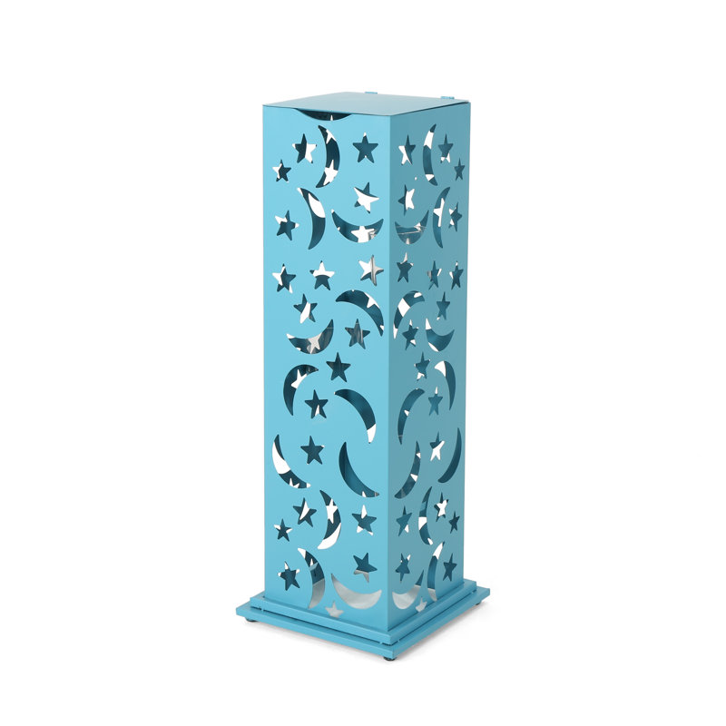 Lanterne d’extérieur en fer, Bleu, H 34,75 po x l 12,75 po x P 12,75 po