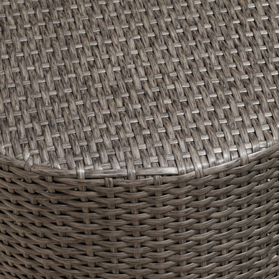 Table d'appoint Wicker Weave Barrel, meuble décoratif d'extérieur durable et élégant sans assemblage requis