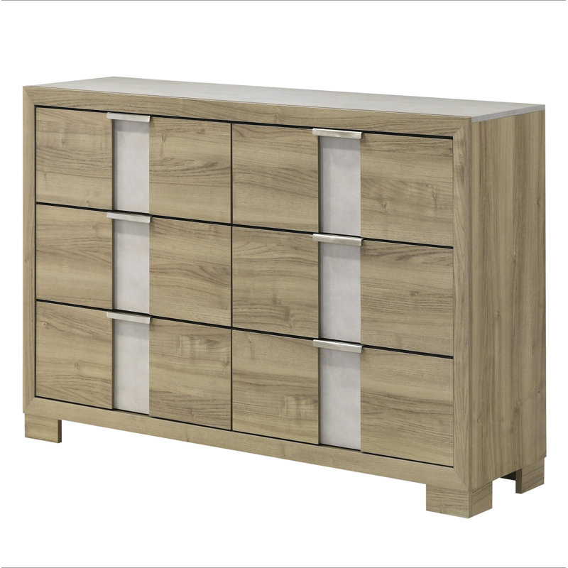 Mobilier de chambre à coucher en bois flotté avec commode à six tiroirs 1pc