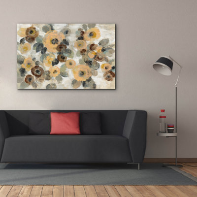 Epic Graffiti 'Neutral Floral I' by Silvia Vassileva, Canvas Wall Art, 60" x 40"
