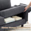 Canapé modulaire en velours côtelé 4 places avec rangement caché et repose-pieds amovible-97675791