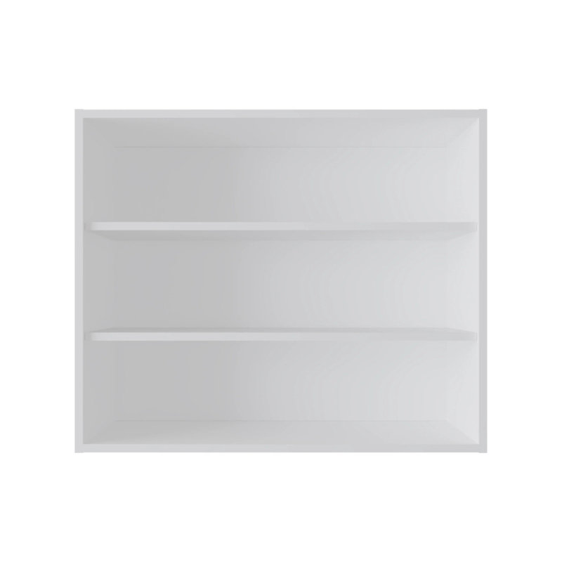 White Wall Cabinet With Open Storage, White