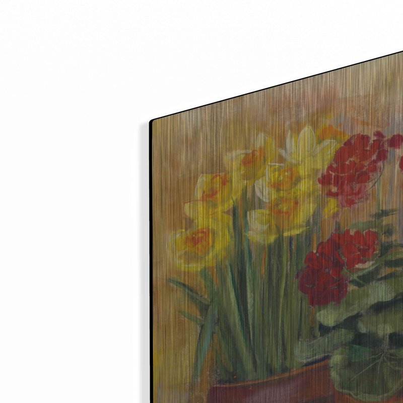 «Spring In The Greenhouse» par Carol Rowan, art mural en métal, H 24 po x l 48 po