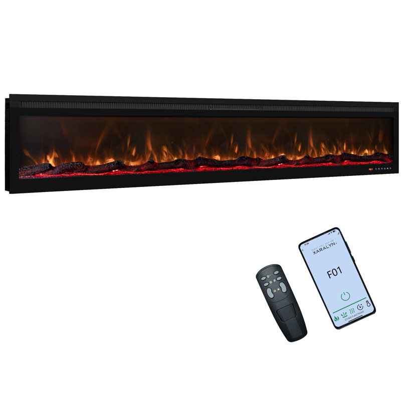 Electric Fireplace, 17.7" H x 78" W x 6.6" D
