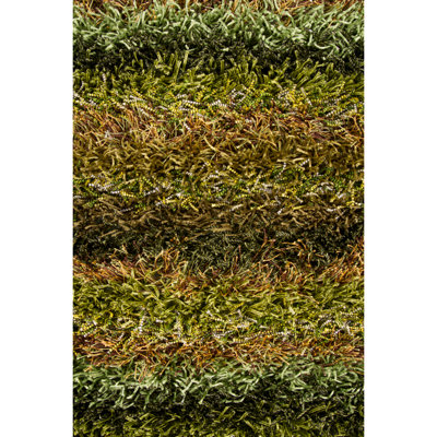 Kubu Hand Loomed Striped Area Rug in Green