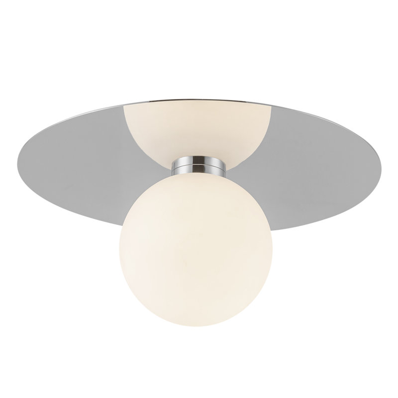 Elixir Flush Mount, Silver, 7.38" H x 14.1" W x 14.1" W, White