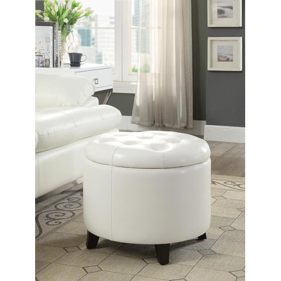 Repose-pieds rond en cuir 19,75 po Amable
