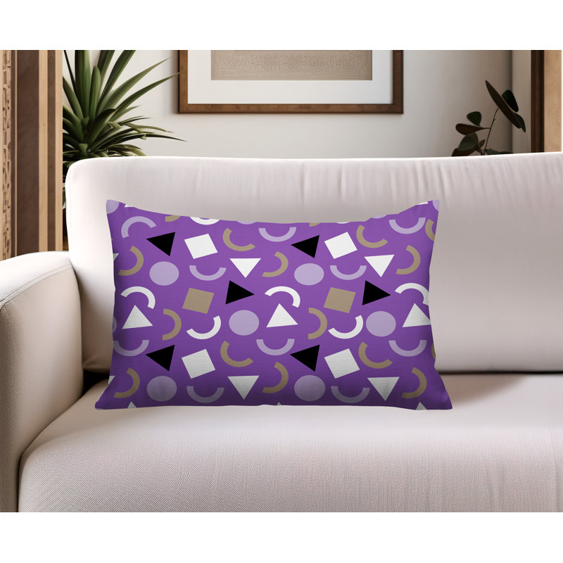 Coussin lombaire réversible intérieur / extérieur Lunko, Rectangle H 14 po x l 20 po, Mauve