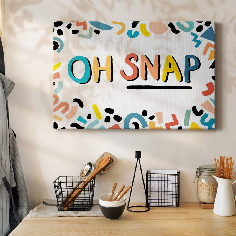 90s Phrases Oh Snap II-Gallery Wrapped Canvas
